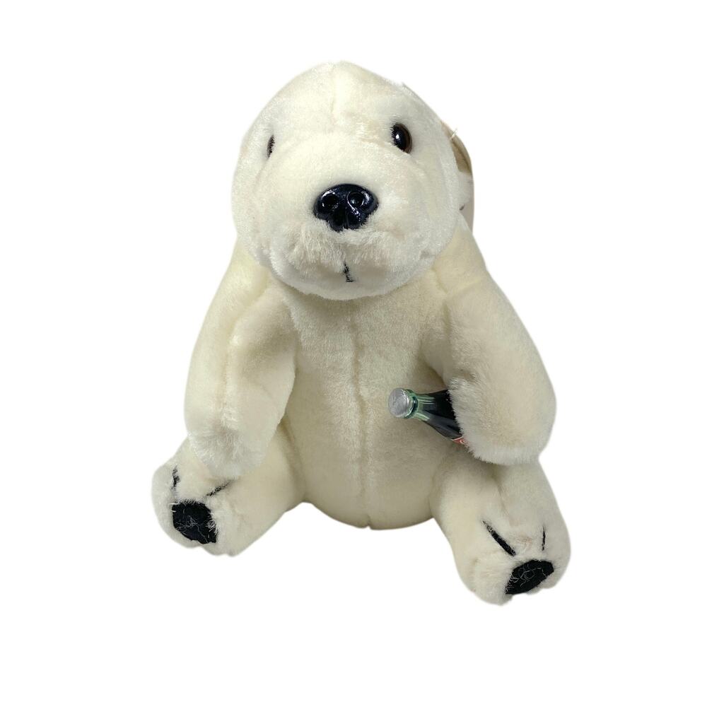 VTG Coca Cola Bottle Polar Bear Stuffed Animal Plush Hang Tag 90s Collectible